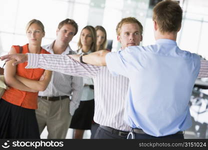 Airline passengers undergoing a security check