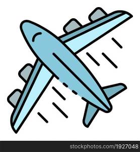 Airplane delivery icon. Outline airplane delivery vector icon color flat isolated. Airplane delivery icon color outline vector