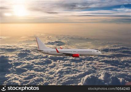 Airplane in the cloudy sky, Airliner, aircraft