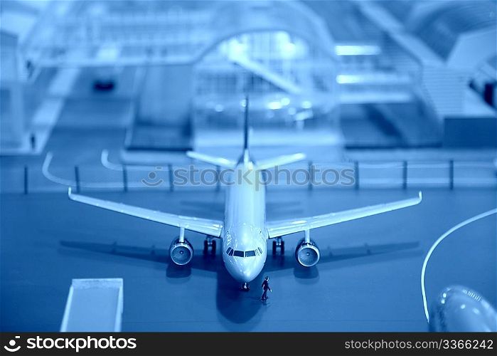 Airplane miniature at airport