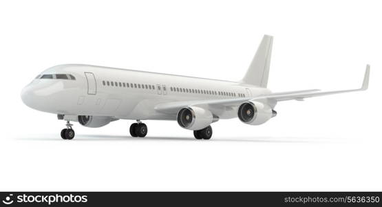 Airplane on white isolated background. Three-dimensional image.