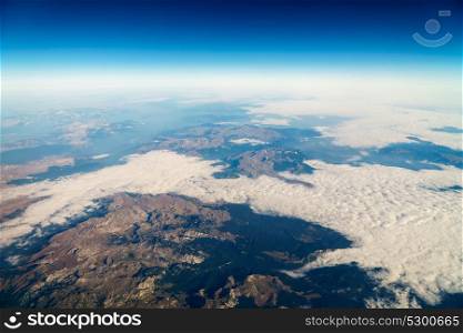 Airplane View Of Planet Earth Horizon