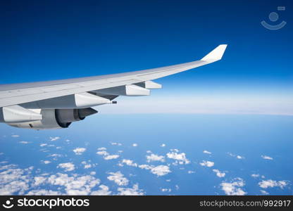 Airplane Wing in Flight from window