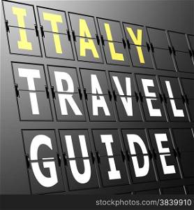 Airport display Italy travel guide