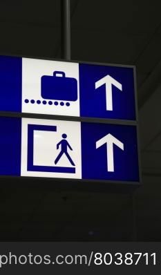 Airport information board in an Greek terminal