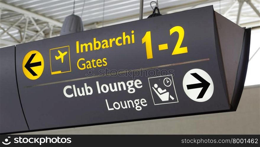 Airport information board in an Italian terminal