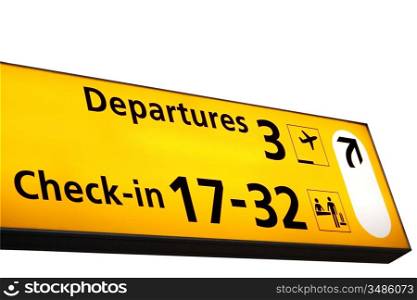 airport information sign isolated