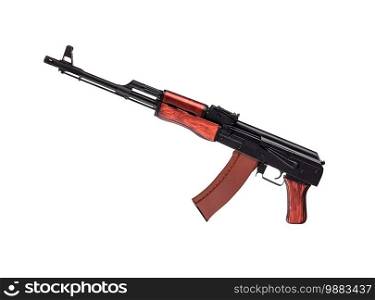 AK 47 isolated on white background. AK 47 on white background