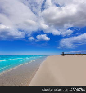 Alaior Cala Son Bou in Menorca turquoise beach at Balearic islands