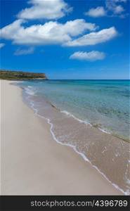 Alaior Cala Son Bou in Menorca turquoise beach at Balearic islands