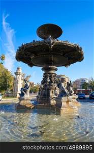 Alameda Albereda fountain of 1878 in Valencia of Spain