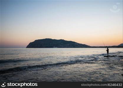 Alanya city, view from the beach, one of the famous destinations in Turkey