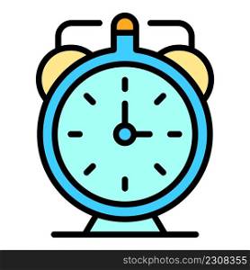 Alarm clock home delivery icon. Outline alarm clock home delivery vector icon color flat isolated. Alarm clock home delivery icon color outline vector