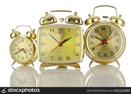 Alarm clock isolated on white