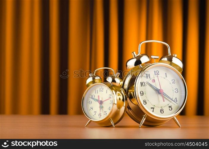 Alarm clocks in time concept
