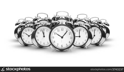 alarm clocks isolated on white background