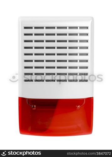 Alarm siren with flash light isolated on white