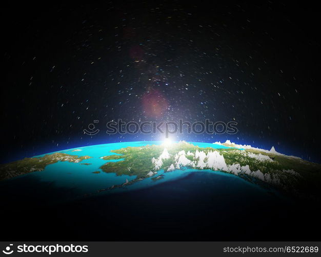 Alaska 3d rendering planet. Alaska. Elements of this image furnished by NASA 3d rendering. Alaska 3d rendering planet