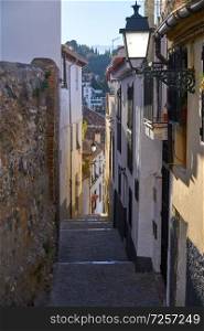 Albaicin of Granada narrow street of Andalusia muslim Spain