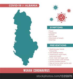 Albania Europe Country Map. Covid-29, Corona Virus Map Infographic Vector Template EPS 10.