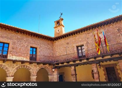 Albarracin city hall medieval town village at Teruel Spain