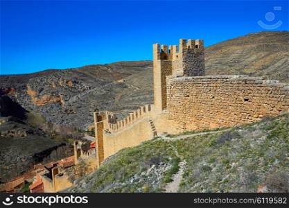 Albarracin medieval town fortress rampart village at Teruel Spain