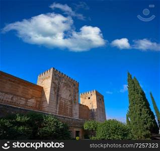 Alcazaba of Alhambra in Granada of Spain at Andalusia