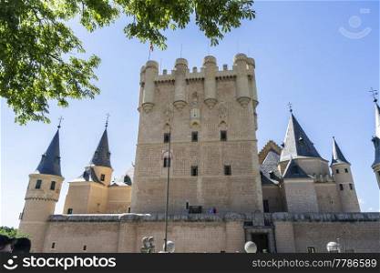 Alcazar of Segovia. Famous Spanish castle World Heritage of Unesco. Travel concept. Spain, Castile and Leon, Segovia. 