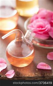 alchemy and aromatherapy with pink flowers