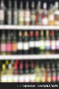 Alcohol Bottles in supermarket