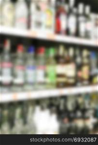 Alcohol Bottles in supermarket