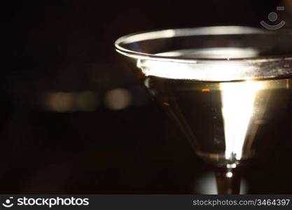 alcohol cocktail in dark room