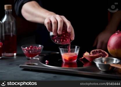 Alcohol Cocktail Preparing. Illustration Generative AI
