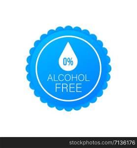 Alcohol free icon symbol on white background. Alcohol free icon symbol on white background.