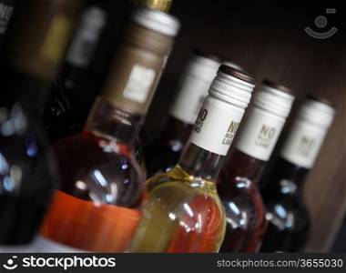 Alcoholic beverages in bottles