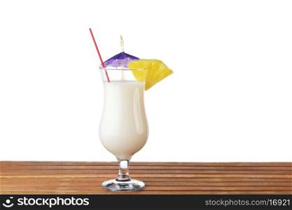 alcoholic cocktail pina colada in glass