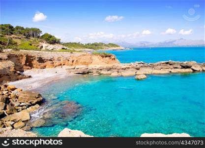 Alcudia in Mallorca la Victoria turquoise beach near s Illot from Balearic Islands
