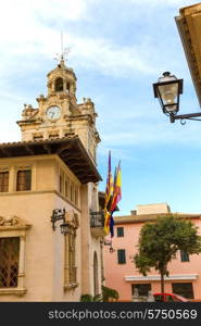 Alcudia Old Town city town hall in Majorca Mallorca Balearic island of Spain Ayuntamiento