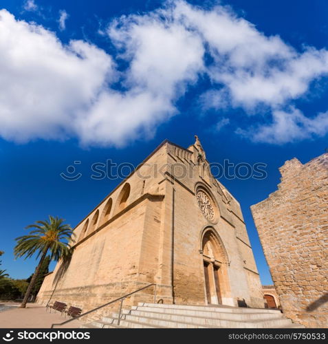 Alcudia Old Town Sant Jaume church in Majorca Mallorca Balearic island of Spain