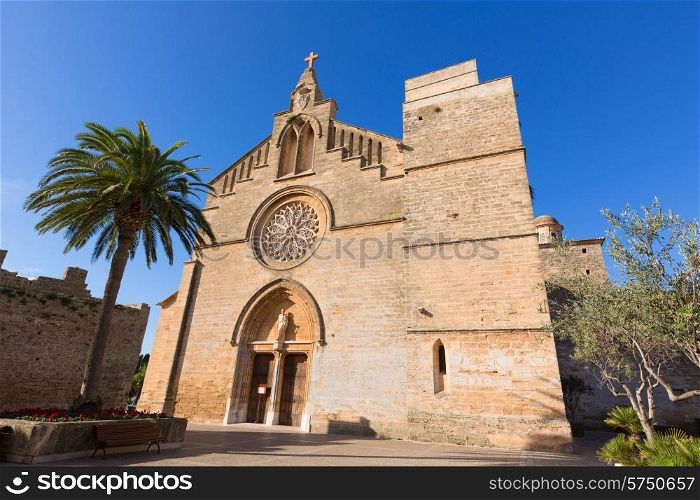 Alcudia Old Town Sant Jaume church in Majorca Mallorca Balearic island of Spain