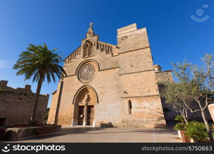 Alcudia Old Town Sant Jaume church in Majorca Mallorca Balearic island of Spain