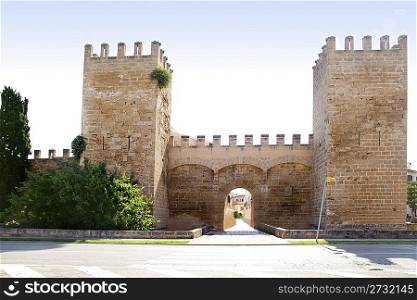 Alcudia puerta de la muralla in north Mallorca castle wall door