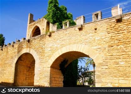 Alcudia puerta de la muralla in north Mallorca roman castle wall door