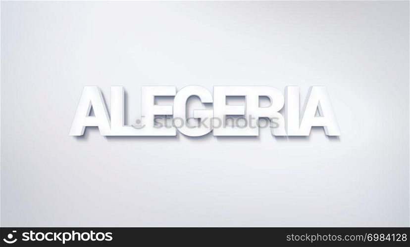 Alegeria, text design. calligraphy. Typography poster. Usable as Wallpaper background