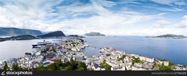 Alesund is a city and municipality in More og Romsdal county, Norway. It is part of the Sunnmore region. It is a sea port, and is noted for its unique concentration of Jugendstil architecture.