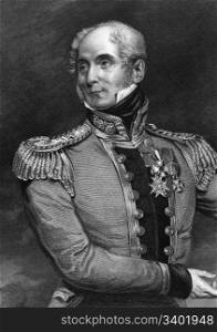 Alexander Fraser, 17th Lord Saltoun (1785-1853) on engraving from 1837. Scottish representative peer and a British Army general. Engraved by W.H.Mote after a painting by T.Lawrence and published by G.Virtue.
