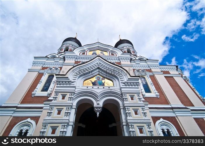 Alexander Nevsky Cathedral. detail of the exterior of the Alexander Nevsky Cathedral in Tallinn