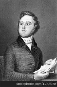 Alexandre Auguste Ledru-Rollin (1807-1874) on engraving from 1859. French politician. Engraved by unknown artist and published in Meyers Konversations-Lexikon, Germany,1859.