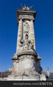 Alexandre III bridge, Paris, Ile de France, France