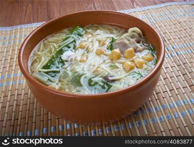 Algerian Rechta Maghreb chick chicken noodle soup